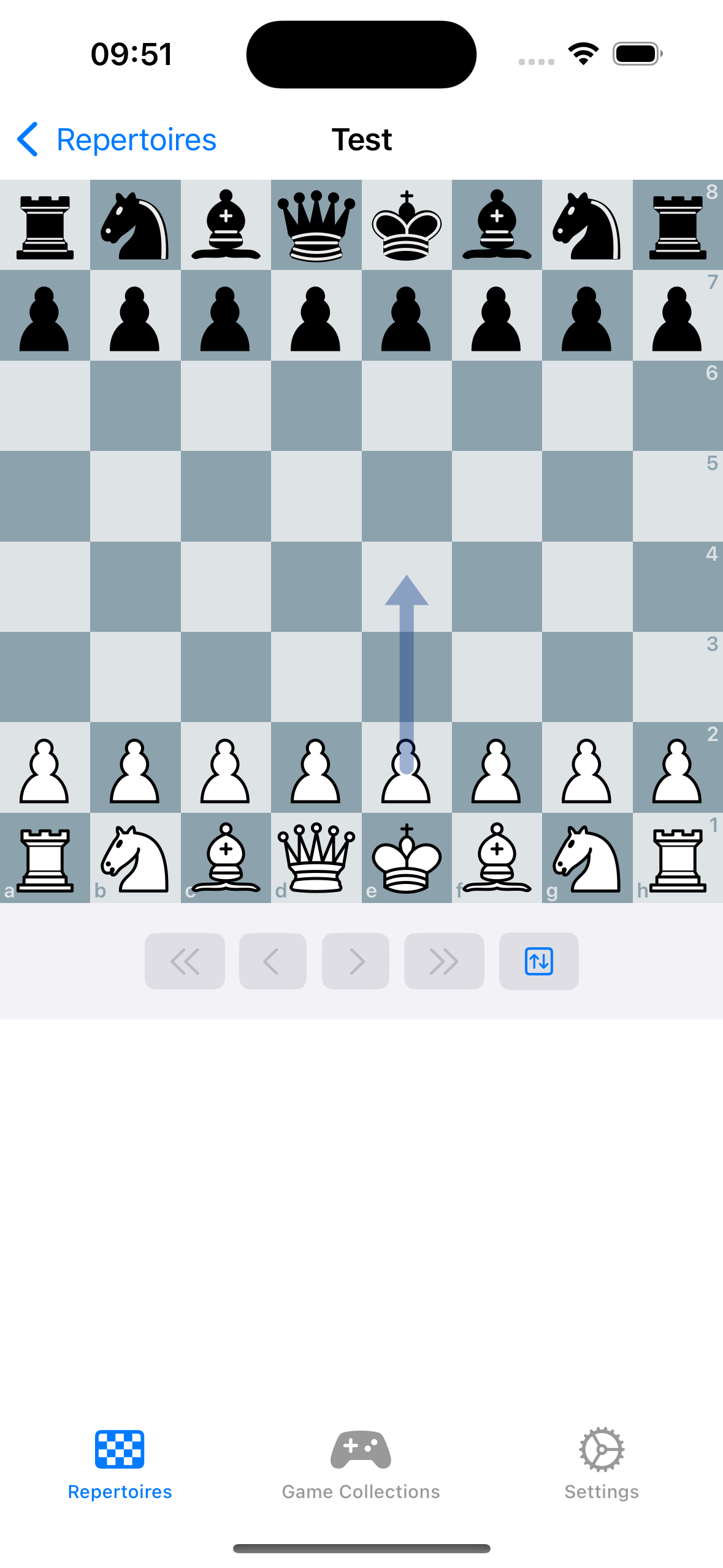 An image showing a chess board with a blue theme.